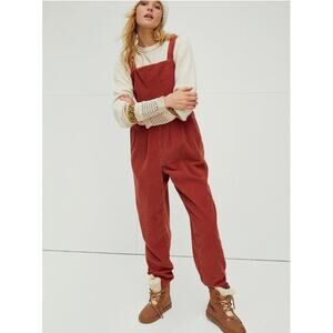 Women's Free People Josephine Cord Jumpsuit in Terra Cotta size XS Bohemian 70s